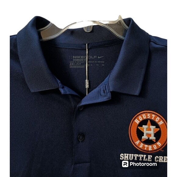 Houston Astros Shuttle Crew MLB Nike Golf Dri-Fit Polo Style Shirt X-Large - Picture 2 of 8